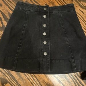 Madewell Black Denim Mini Skirt